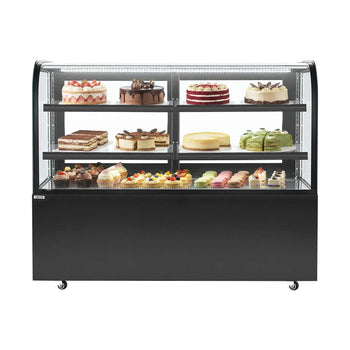 Refrigerated Display Case, 17.6 Cu.Ft./550L Large Pastry Display Case, 2-Tier Commercial Cake Refrigerator with LED Lighting, TURBO Cooling, Frost-Free Air-Cooling, for Bakery, Dessert Shop