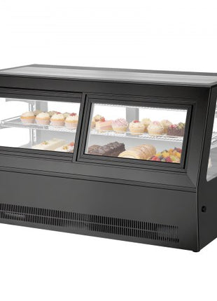 Refrigerated Display Case, 7.1 Cu.Ft./190L Countertop Pastry Display Case, 2-Tier Commercial Cake Refrigerator with LED Lighting, TURBO Cooling, Frost-Free Air-Cooling, for Bakery, Dessert Shop