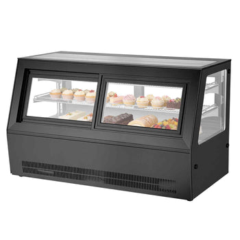 Refrigerated Display Case, 7.1 Cu.Ft./190L Countertop Pastry Display Case, 2-Tier Commercial Cake Refrigerator with LED Lighting, TURBO Cooling, Frost-Free Air-Cooling, for Bakery, Dessert Shop