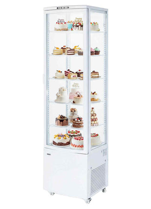 Refrigerated Display Case, 9.8 Cu.Ft./278L Large Pastry Display Case, 5-Tier Commercial Cake Refrigerator with LED Lighting, TURBO Cooling, Frost-Free Air-Cooling, for Bakery, Dessert Shop