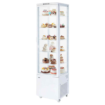 Refrigerated Display Case, 9.8 Cu.Ft./278L Large Pastry Display Case, 5-Tier Commercial Cake Refrigerator with LED Lighting, TURBO Cooling, Frost-Free Air-Cooling, for Bakery, Dessert Shop