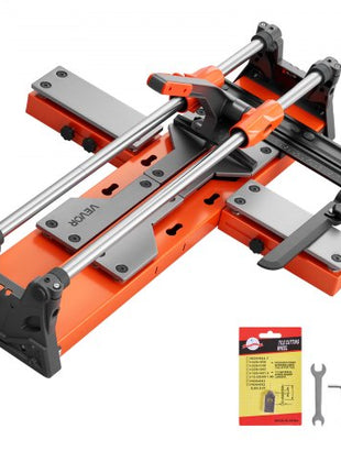 24-Inch Manual Tile Cutter, Upgraded Sliding Head Cutting Tool with Spring-Loaded Base, Angle Fence, Tungsten Carbide Cutting Wheel, Alignment Guide, for DIY Pros, Ceramic, Floor, Wall Tiles