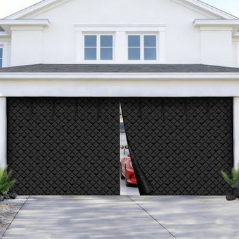 Garage Door Screen for Winter, 18x7FT, Garage Door Insulation Kit, Magnetic Thermal Insulated Door Curtain with 300D Oxford Fabric Heavy Duty Weighted Bottom, Easy Assembly for Garage Door