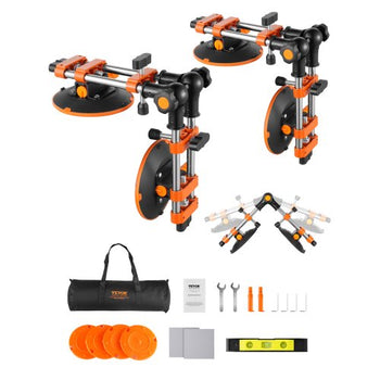 Seamless Seam Setter, 2 Packs Granite Seam Setter with 6 in Vacuum Suction Cups, Seam Joiner for Seam Joining & Leveling, 90°-120° Adjustable, Countertop Installation Tool for Tile Marble Slab