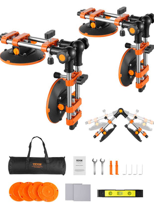 Seamless Seam Setter, 2 Packs Granite Seam Setter with 6 in Vacuum Suction Cups, Seam Joiner for Seam Joining & Leveling, 90°-120° Adjustable, Countertop Installation Tool for Tile Marble Slab
