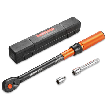 Torque Wrench, 1/2-inch Drive Click Torque Wrench, 14.8-162.4 lbf-ft / 20-220 N.m, Dual Scale Readings, ±3% High Precision, with Extension Bar, Adapter and Storage Case, for Automotive Repair