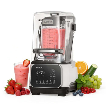Blender, 68 oz Professional Countertop Blenders with Shield, 1400W 26000RPM Kitchen Food Processor Combo, Self-Cleaning, Speed Adjustable, 6 Preset Menu for Smoothies, Ice Crushing, Puree, White
