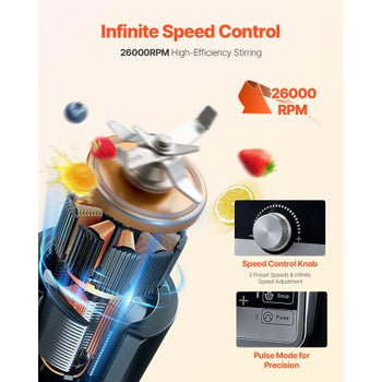 Blender for Smoothies, 135 oz 1400W, Professional Blender with Powerful Motor, Multi-Functional Food Processing Blender with Noise Cover for Smoothie/Milkshake/Juice, Fits for Kitchen