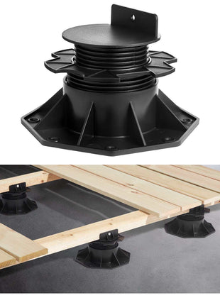 Deck Blocks 12 PCS, 2000lbs / 907.18kg Load Capacity Deck Support Plastic Pedestal Paver, Raising 2.36 - 5.31 inch / 60 - 135 mm, Height Adjustable Shed Foundation Base for Wood Concrete Metal