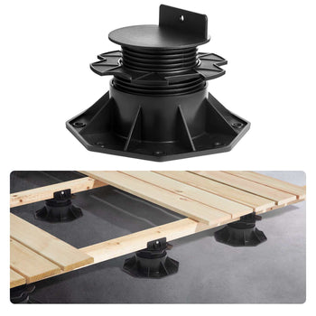 Deck Blocks 12 PCS, 2000lbs / 907.18kg Load Capacity Deck Support Plastic Pedestal Paver, Raising 2.36 - 5.31 inch / 60 - 135 mm, Height Adjustable Shed Foundation Base for Wood Concrete Metal
