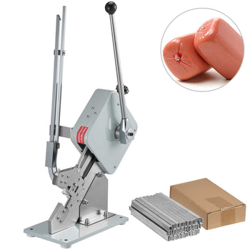 Manual U-shape Sausage Clipper Clipping Machine Food Clipping Maker for Sausage Packing Sealing with 1 Box of Buckles 5000pcs
