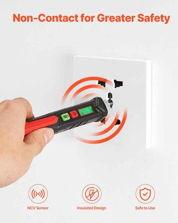 Voltage Tester, Non-Contact Voltage Detector with Adjustable Sensitivity, Dual Range AC 12V-1000V/48V-1000V Live & Null Wire Tester Pen with Visual and Audible Alarms, CAT III 1000V Rating