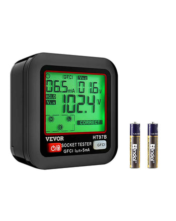 Outlet Tester, Electrical GFCI Trip Tester, LCD Display Receptacle Detector for 7 Common Wiring Faults, 3 Prong Socket Detector with Auto Shutoff & Low Battery Indicator, CAT II 300V Rating
