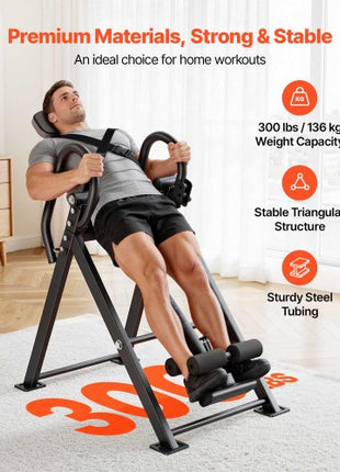 Inversion Table, 300 lbs Capacity Heavy Duty Back Inverter Stretcher, Inverted Table with Stable Structure, Dual-Roller Locking, Decompression Tables for Shoulders, Neck, Back, Knees