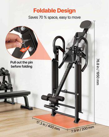 Inversion Table, 300 lbs Capacity Heavy Duty Back Inverter Stretcher, Inverted Table with Stable Structure, Dual-Roller Locking, Decompression Tables for Shoulders, Neck, Back, Knees