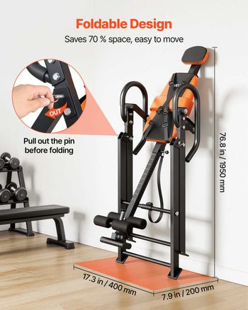 Inversion Table, 300 lbs Capacity Heavy Duty Back Inverter Stretcher, Inverted Table with Dual-Roller Locking, Decompression Tables for Shoulders, Neck, Back, Multi-Angle Adjustable Tether Strap
