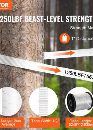 Durable Polyester Pull Cord, Width 0.5" & Length 5249ft, Max Load 1250 lbf, Measurement Marks, Perfect for Organizing Cables, Packaging, Garden Work & Electrical Jobs