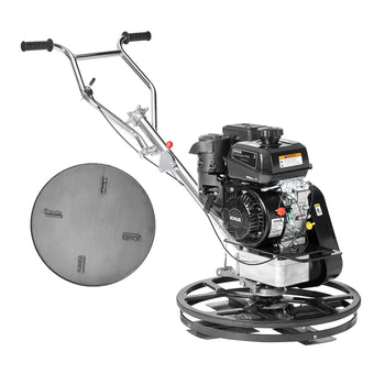 Power Trowel, 24” Walk-Behind Cement Trowel with Float Pan, 6HP Gas-Powered Smooth Concrete Surface Finisher, Heavy Duty Commercial Screed Concrete Cement with Finishing Blade, Orange