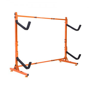 Freestanding Kayak Storage Rack, Kayak Stand for 2 Kayak Canoe Paddleboard, Heavy-duty Steel Kayak Hanger Holder with Padded Arms and Adjustable Width, 175LBS Max Load, for Indoor Outdoor Garage
