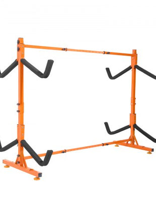 Freestanding Kayak Storage Rack, Kayak Stand for 4 Kayak Canoe Paddleboard, Heavy-duty Steel Kayak Hanger Holder with Padded Arms and Adjustable Width, 220LBS Max Load, for Indoor Outdoor Garage