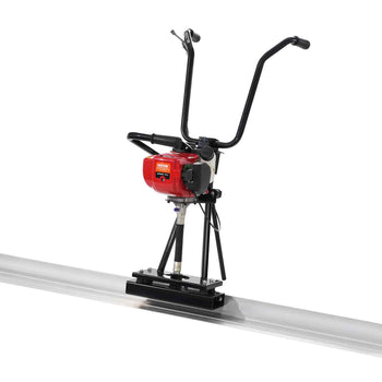Gas Concrete Power Screed, 8ft Aluminum Board Straight Edge Bar Set, 4 Stroke Cement Finishing Vibrating Motor with Height Adjustable Handles, High Efficient Concrete Tools 6500RPM