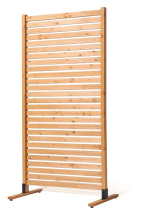 Wooden Privacy Screen, 36" W x 76" H Outdoor Privacy Screen, Freestanding Wood Privacy Panel with Stand, Decorative Patio Privacy Screen, Outdoor Divider for Balcony Patio Lawn Garden