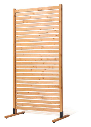Wooden Privacy Screen, 36" W x 76" H Outdoor Privacy Screen, Freestanding Wood Privacy Panel with Stand, Decorative Patio Privacy Screen, Outdoor Divider for Balcony Patio Lawn Garden