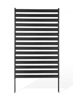 Metal Privacy Screen, 38" W x 60" H Freestanding Modern Privacy Fence, Garden Divider Panel with Extended Ground Stakes & Panel Height Adjustable, Freestanding Outdoor Divider for Garden, Indoor