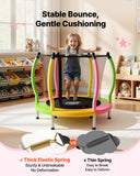 Trampoline for Kids, Toddler Mini Trampoline, 132 lbs Capacity Indoor Outdoor Play Toys with Enclosure Net and Basketball Hoop, Easy to Assemble, Christmas Toys Birthday Gifts for Girls Boys