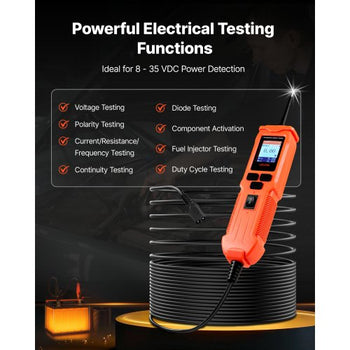 Automotive Circuit Tester, 8 - 35 DCV Power Circuit Probe Tester with TFT Color Display and Lighting, Automotive Power Tester Probe with 19.7 ft / 6 m Cable, 2-in-1 Electrical Detector Finder