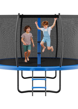 Outdoor Trampoline, 14FT Recreational Trampoline, ASTM Approved Trampolines with Enclosure Net & Thickened Pad, Max 450 lbs Weight Capacity, Anti-Rust Backyard Trampolines for Kids & Adults