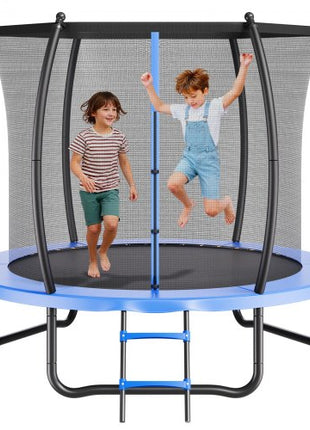 Outdoor Trampoline, 8FT Recreational Trampoline, ASTM Approved Trampolines with Enclosure Net & Thickened Pad, Max 265 lbs Weight Capacity, Anti-Rust Backyard Trampolines for Kids & Adults