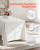 White Tablecloths for Rectangle Tables, 10 Pack, 70 x 120 Inches, Reusable and Machine Washable Table Clothes, Wrinkle-Resistant Polyester Fabric Table Covers for Wedding, Party, Banquet