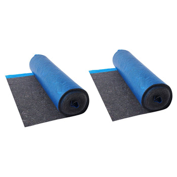 Floor Underlayment 400 sq. ft, 3mm Laminate Flooring Padding with Attached Vapor Barrier, Heavy Duty Fiber+PE Film, Soundproofing & Noise Reduction for Vinyl & Wood(2 Rolls x 200 sq. ft)