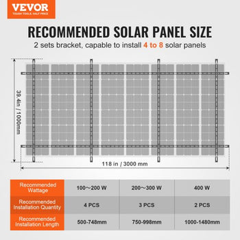 2-Set Solar Panel Mounting Brackets, 30°-60° Adjustable Multi-Pieces Solar Panel Brackets for 4-8PCS Solar Panels, Carbon Steel Ground Mount Solar Panel Stand for Farms, RVs, Boats, Off-Grid