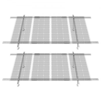 2-Set Solar Panel Mounting Brackets, 30°-60° Adjustable Multi-Pieces Solar Panel Brackets for 4-8PCS Solar Panels, Carbon Steel Ground Mount Solar Panel Stand for Farms, RVs, Boats, Off-Grid