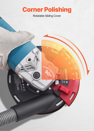 Grinding Dust Shroud for Angle Grinder, Universal 4-5 in, Surface Grinder Dust Shroud with 6 Clamping Washers & 5 in Diamond Grinding Cup Wheel, Connect to Vacuum Cleaner, for Wood Concrete Wall