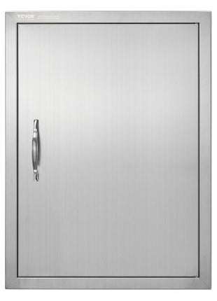BBQ Access Door, 20W x 27H Inch Single Outdoor Kitchen Door, Stainless Steel Flush Mount Door, Wall Vertical Door with Handle, for BBQ Island, Grilling Station, Outside Cabinet