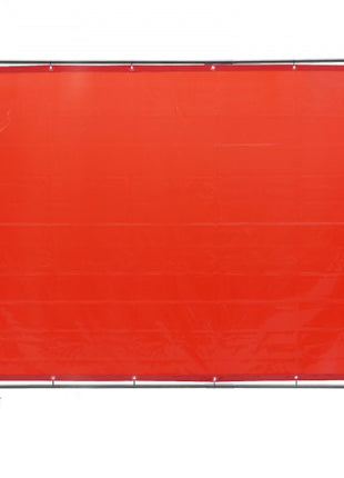 Welding Screen with Frame, 6' x 8' Welding Curtain Screen, Flame-Resistant Vinyl Welding Protection Screen on 4 Swivel Wheels (2 Lockable), Moveable & Professional for Workshop/Industrial, Red