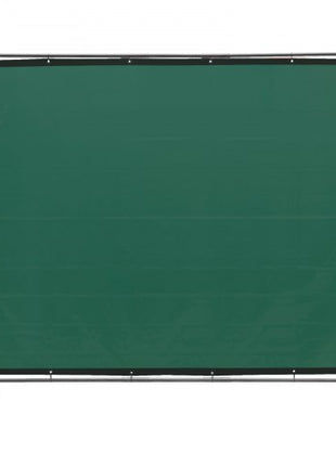 Welding Screen with Frame, 6' x 8' Welding Curtain Screen, Flame-Resistant Vinyl Welding Protection Screen on 4 Swivel Wheels (2 Lockable), Moveable & Professional for Workshop/Industrial, Green