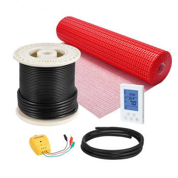 60 sqft Floor Heating Mat System, 120V Electric Radiant Heated Floor System, with Decoupling Membrane & Smart Control Thermostat & Alarm, Easy Installation for Tile, Stone, Vinyl