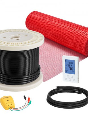 100 sqft Floor Heating Mat System, 120V Electric Radiant Heated Floor System, with Decoupling Membrane & Smart Control Thermostat & Alarm, Easy Installation for Tile, Stone, Vinyl