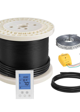100 sqft Underfloor Heating Cable Kit, 120V Electric Radiant Heated Floor System, with Smart Control Thermostat & Alarm, Easy Installation for Tile, Stone, Vinyl, Home Improvement