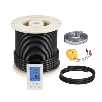 50 sqft Underfloor Heating Cable Kit, 120V Electric Radiant Heated Floor System, with Smart Control Thermostat & Alarm, Easy Installation for Tile, Stone, Vinyl, Home Improvement