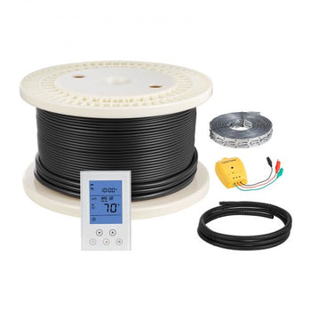 200 sqft Underfloor Heating Cable Kit, 240V Electric Radiant Heated Floor System, with Smart Control Thermostat & Alarm, Easy Installation for Tile, Stone, Vinyl, Home Improvement