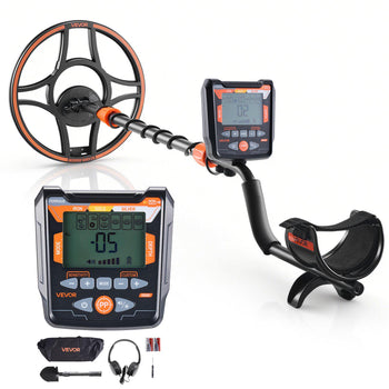 Metal Detector for Adults, 12", Professional High Accuracy Gold Detector, IP68 Waterproof Search Coil with Display, Headphones, 6 Modes, Adjustable Length, for Detecting Gold Treasure Hunting