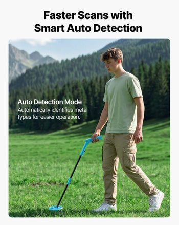 Metal Detector, 4", Lightweight Metal Detector with LCD Display, 6" IP68 Waterproof Search Coil, Adjustable 25.6"-36.6" High Accuracy Gold Detector, Easy to Use, for Detecting Gold Exploration