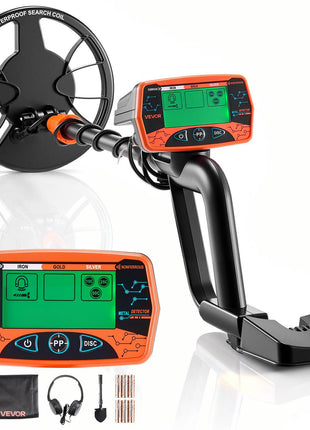 Metal Detector for Adults, 8", Professional High Accuracy Gold Detector, IP68 Waterproof Search Coil with Display, Headphones, 3 Modes, Adjustable Length, for Detecting Gold Treasure Hunting