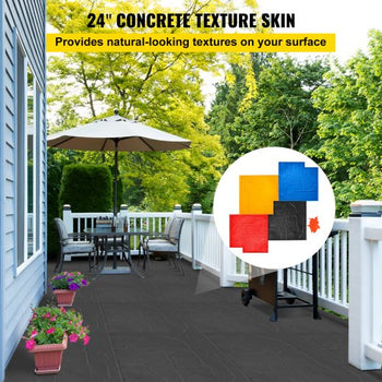 Concrete Texturing Skin, 24\"x24\" Concrete Stamps Mats Set, Polyurethane Concrete Stamping Mats, Slate Concrete Stamps, 4 PCS Realistic Concrete Texture Mat, Concrete Stamps for Walls/Floors
