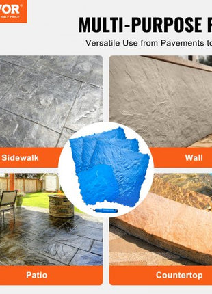 Concrete Stamps Mat, 36 x 36 in & 18 x 18 in, 4 pcs Concrete Texturing Skin Polyurethane Stamp Stone Tile Texture Mat, Slate floor Imprint Seamless Stamp Concrete Molds for Outdoor Decorative
